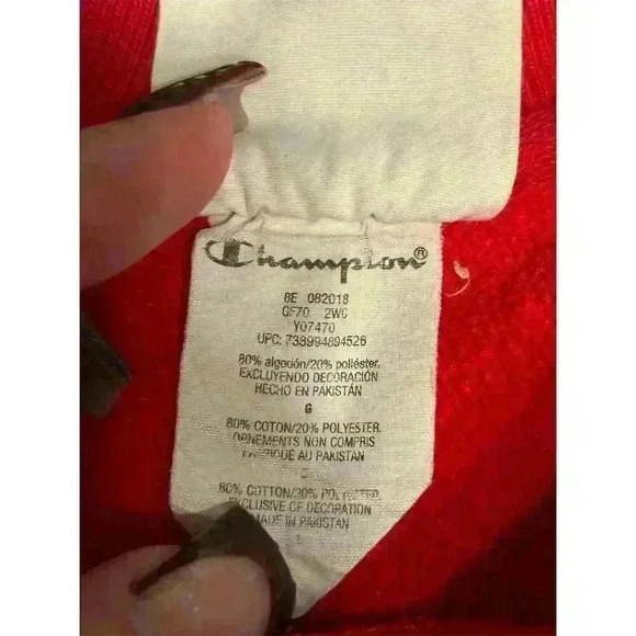 Vintage Champion Women’s Large Red Reverse Weave Sweatshirt Pullover - Picture 9 of 11